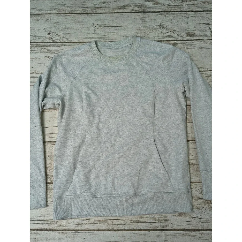 Lululemon Scuba Crew Sweater Light Grey Women Size 8